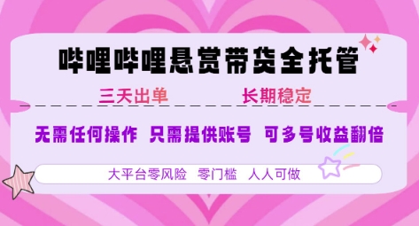 图片[1]-2025年B站风口带货项目 仅需提供账号 全程托管 轻松月入1w+-阿鑫
