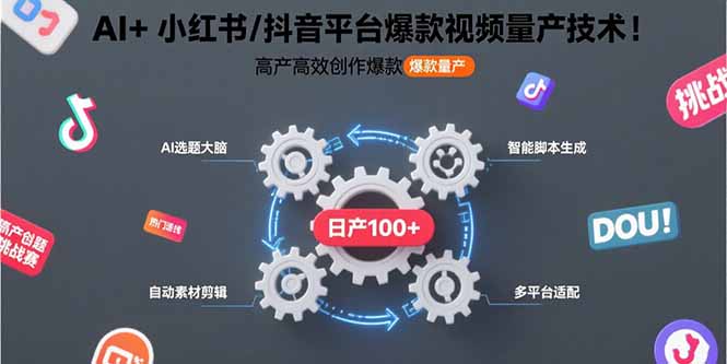 图片[1]-AI+小红书/抖音平台爆款视频量产技术：高产高效创作爆款视频！-阿鑫