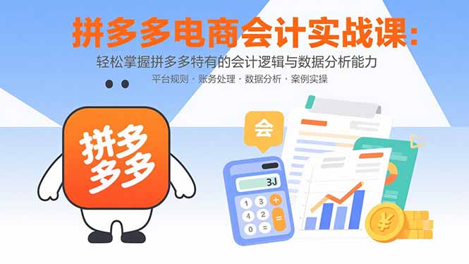 图片[1]-拼多多电商会计实战课：轻松掌握拼多多特有的会计逻辑与数据分析能力-阿鑫