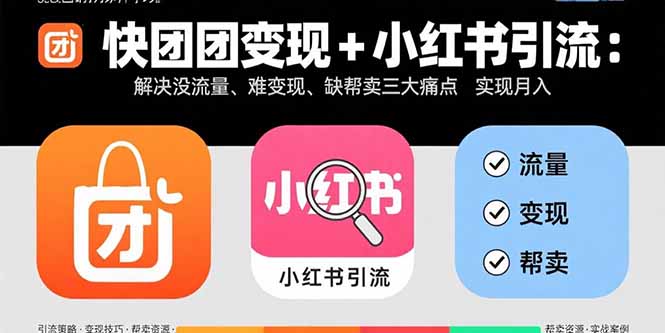 图片[1]-快团团变现+小红书引流：解决没流量、难变现、缺帮卖三大痛点 实现月入3w+-阿鑫