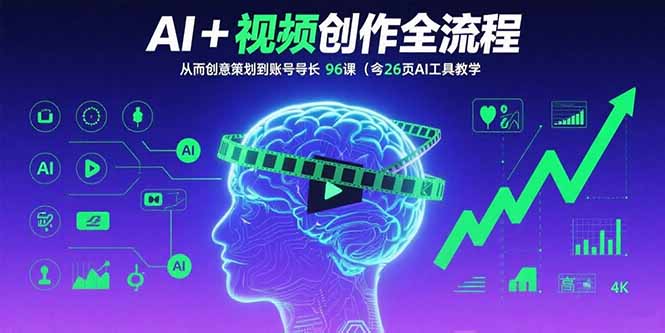 图片[1]-AI+短视频创作全流程：从创意策划到账号增长，96节课(含26项AI工具教学-阿鑫