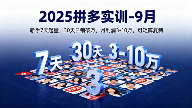 图片[1]-2025拼多多实训-9月：新手7天起量,30天日销破万,月利润3-10万,可矩阵复制-阿鑫