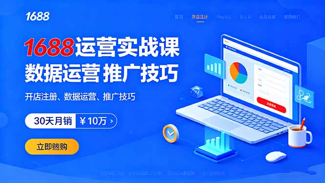 图片[1]-1688运营实战课：开店注册、数据运营、推广技巧，30天月销破10万+-阿鑫