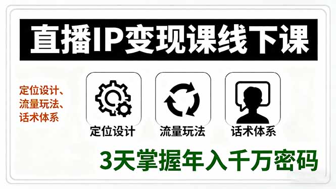 图片[1]-直播IP变现课线下课，定位设计、流量玩法、话术体系，3天掌握年入千万密码-阿鑫