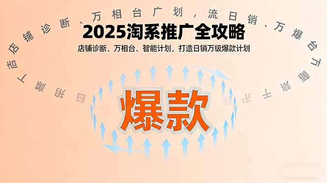 图片[1]-2025淘系推广全攻略，店铺诊断、万相台、智能计划，打造日销万级爆款计划-阿鑫