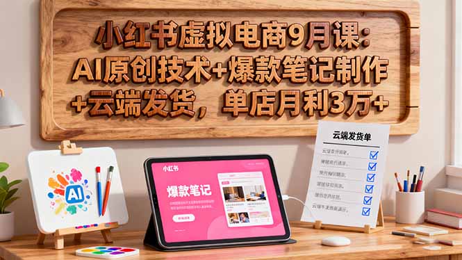 图片[1]-小红书虚拟电商9月课：AI原创技术+爆款笔记制作+云端发货，单店月利3万+-阿鑫