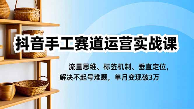 图片[1]-抖音手工赛道运营实战课，流量思维、标签机制、垂直定位，解决不起号难题，单月变现破3万-阿鑫