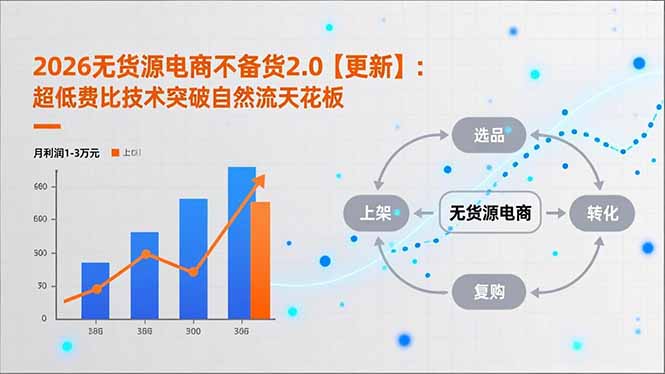 2026无货源电商不备货2.0【更新】:超低费比技术突破自然流天花板,单店月利润1-3万元-阿鑫