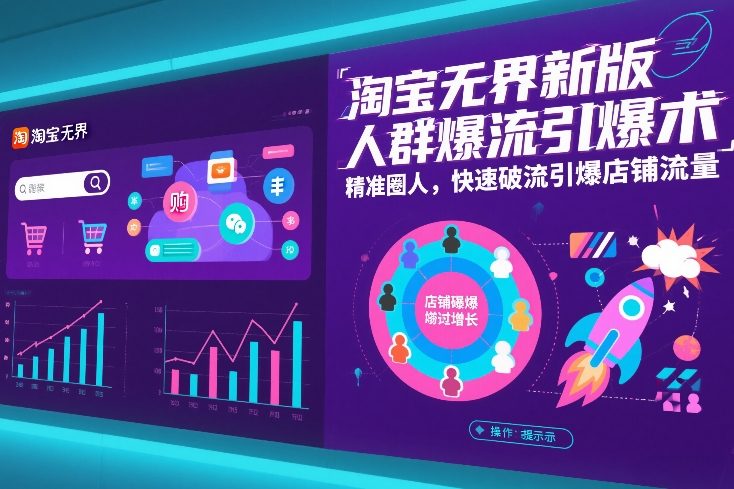 淘宝无界新版人群爆流引爆术，精准圈人，快速破流引爆店铺流量-阿鑫