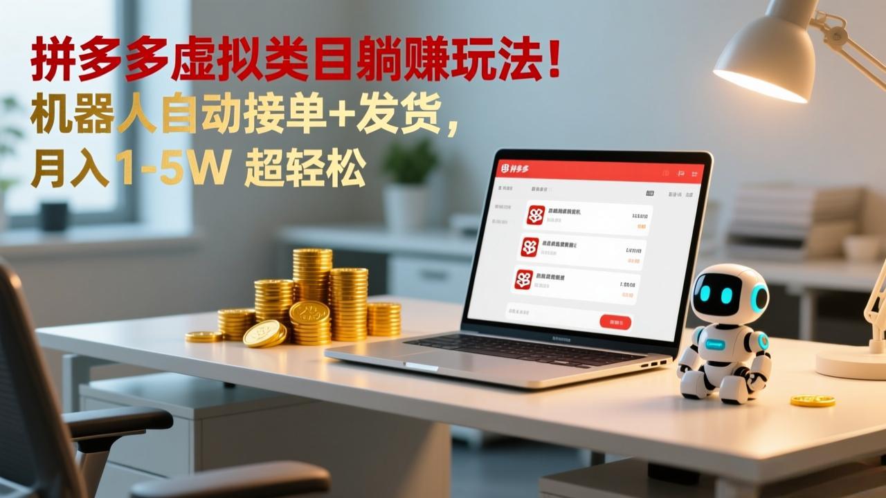图片[1]-多多虚拟类目躺赚玩法！机器人自动接单+发货，月入 1-5W 超轻松-阿鑫