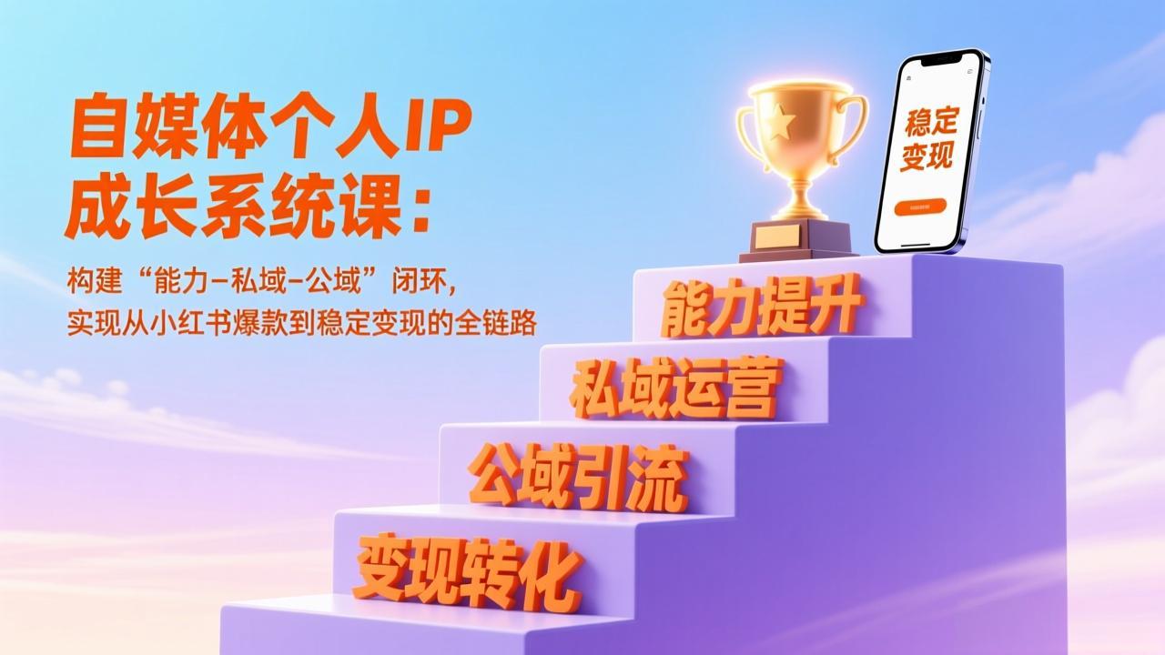 图片[1]-自媒体个人IP成长系统课：构建“能力-私域-公域”闭环，实现从小红书爆款到稳定变现的全链路-阿鑫