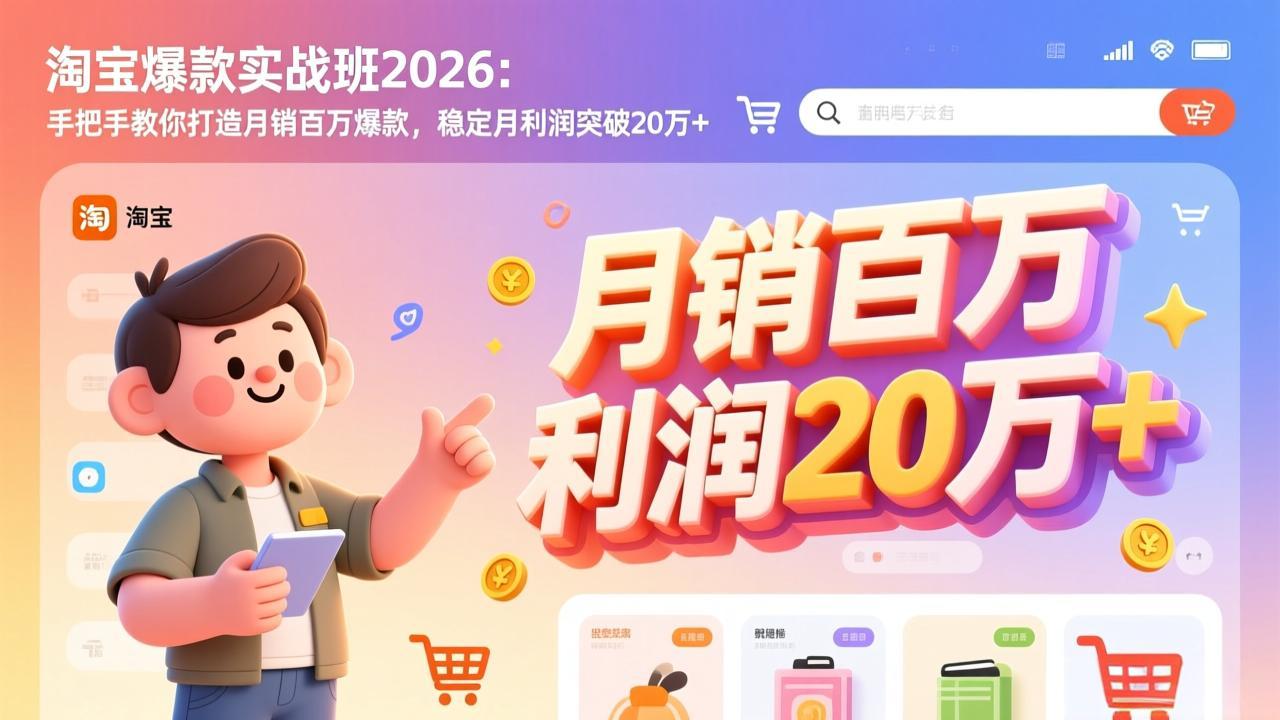 图片[1]-淘宝爆款实战班2026：手把手教你打造月销百万爆款，稳定月利润突破20万+-阿鑫