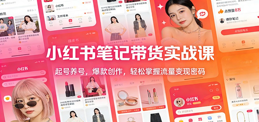 小红书笔记带货实战课：起号养号，爆款创作，轻松掌握流量变现密码-阿鑫