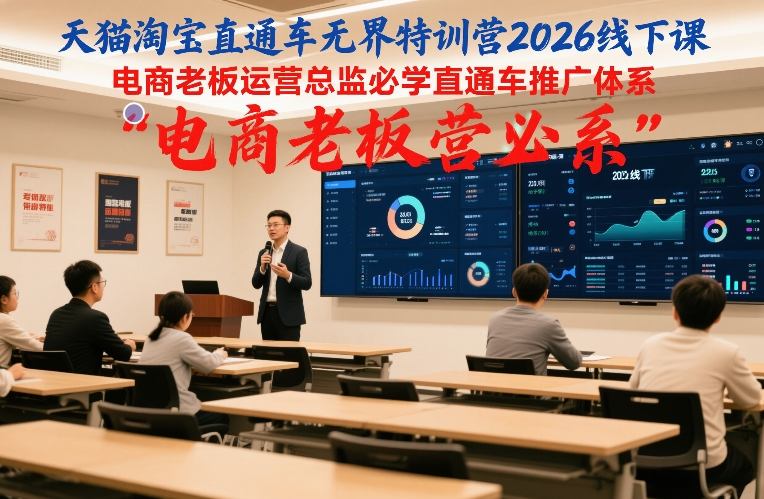 天猫淘宝直通车无界特训营2026线下课，电商老板运营总监必学直通车推广体系-阿鑫