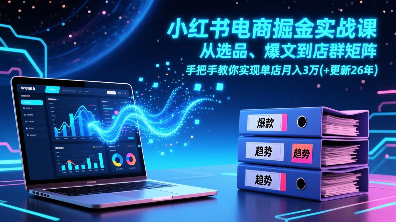 图片[1]-小红书电商掘金实战课，从选品、爆文到店群矩阵，手把手教你实现单店月入3万+(更新26年-阿鑫