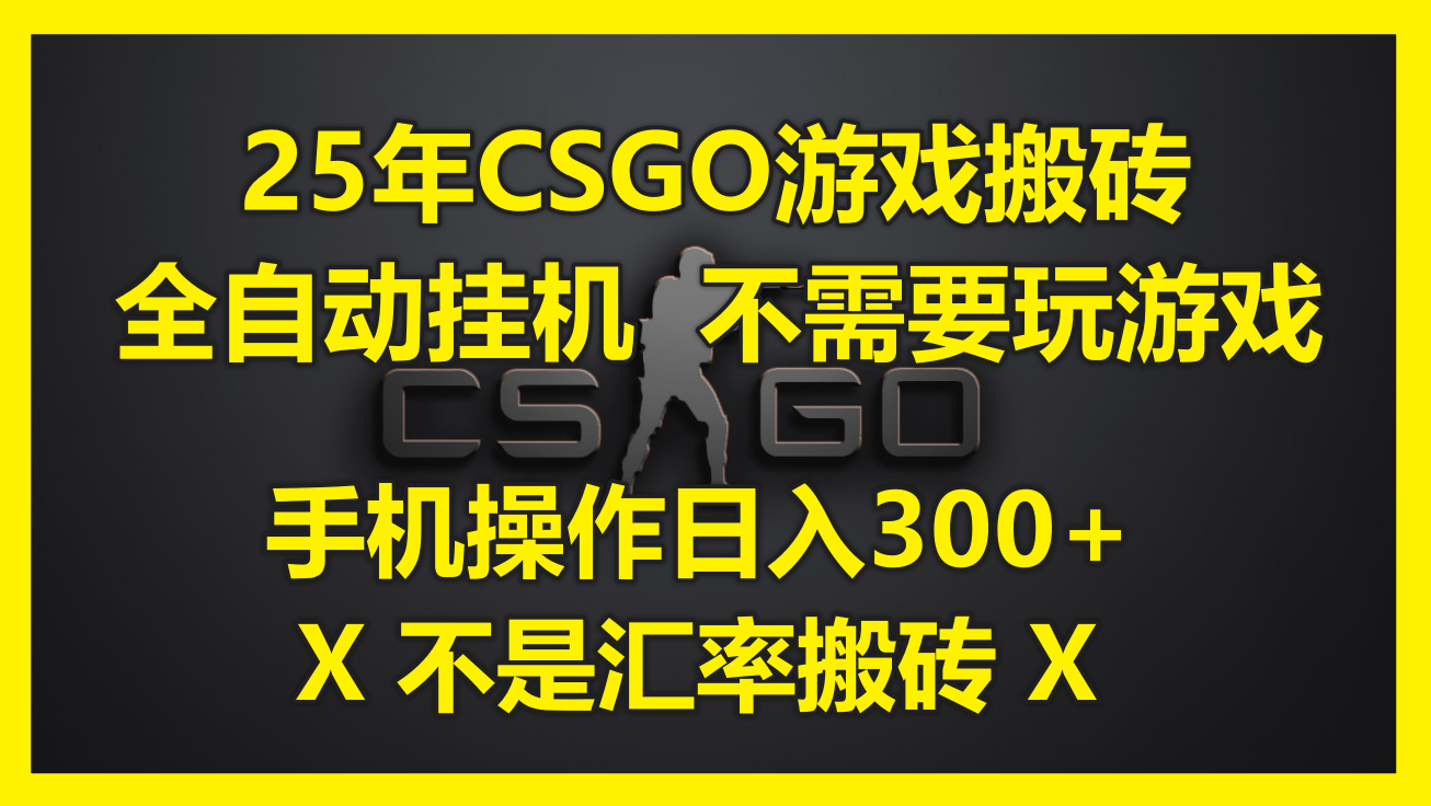 图片[1]-25年CSGO游戏搬砖，全自动挂机，不需要玩游戏，手机操作日入300+-阿鑫