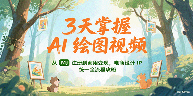 图片[1]-3天掌握AI绘图视频，从MJ 注册到商用变现，电商设计IP统一全流程攻略-阿鑫