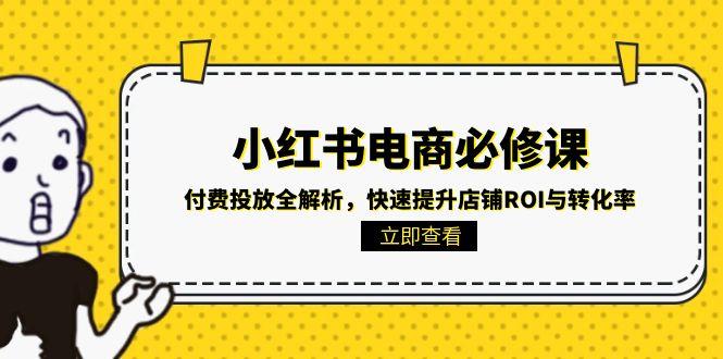 图片[1]-小红书电商必修课：付费投放全解析，快速提升店铺ROI与转化率-阿鑫