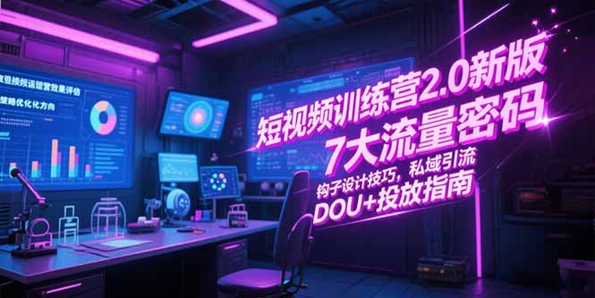 图片[1]-短视频训练营2.0新版，7大流量密码/钩子设计技巧/私域引流/DOU+投放指南-阿鑫