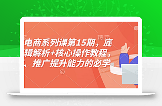 淘宝电商系列课第15期,底层逻辑解析+核心操作教程,运营、推广提升能力的必学课程+配套资料