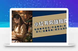 小红书实战指南,包括账号定位/作品制作/发布技巧/流量思维/成交法则等