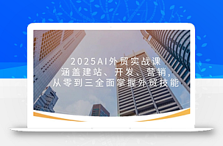 2025AI外贸实战课:涵盖建站、开发、营销, 从零到三全面掌握外贸技能