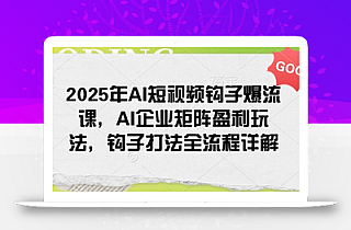 2025年AI短视频钩子爆流课,AI企业矩阵盈利玩法,钩子打法全流程详解