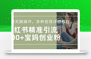 小红书混剪日引200+宝妈创业粉,简单无脑操作,多种变现详细教程