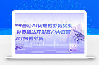 2025最新AI闪电做外贸实战课,外贸建站开发客户内容营销从0到3做外贸