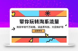 带你玩转淘系流量,商家年销千万秘籍,涵盖黑科技、大促维护等