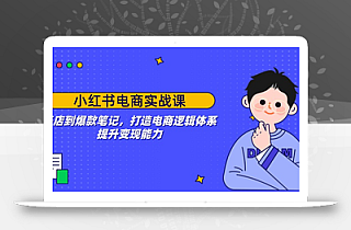 小红书电商实战课:开店到爆款笔记,打造电商逻辑体系,提升变现能力