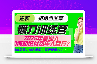 镰刀训练营超级IP合伙人,25年普通人如何通过“知识付费”实现逆袭