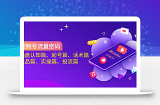 视频号流量密码:涵盖认知篇、起号篇、话术篇、选品篇、实操篇、投流篇