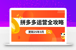拼多多运营全攻略:从0到日销千单,爆款内功+付费推广+黑科技(更新25年3月