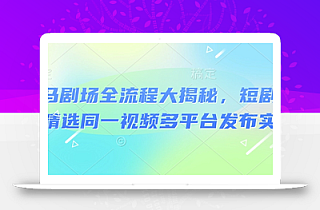 河马剧场全流程大揭秘,短剧爆款精选同一视频多平台发布实操