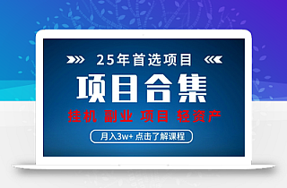 实操项目合集 挂机类型 直播类型 轻资产创业类型 课程分享各项目介绍和原理