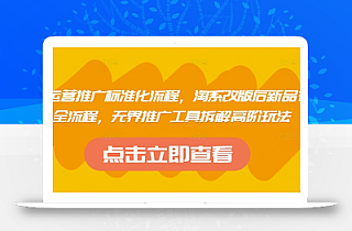 淘系运营推广标准化流程,淘系改版后新品布局全流程,无界推广工具拆解高阶玩法