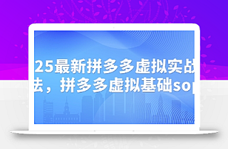 2025最新拼多多虚拟实战打法,拼多多虚拟基础sop