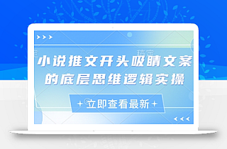 小说推文开头吸睛文案的底层思维逻辑实操