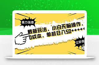 最新玩法 广告暴力强撸 傻瓜式操作 无需养鸡 矩阵式操作 可无限放大 单…