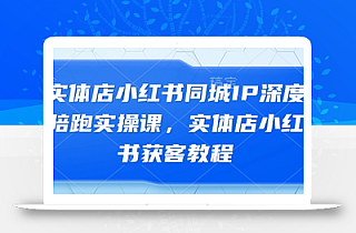 实体店小红书同城IP深度陪跑实操课,实体店小红书获客教程