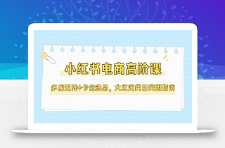小红书电商高阶课,多店矩阵+卡位选品,大红海类目突围指南(更新5月)