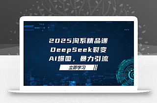 2025 淘系精品课,DeepSeek 裂变,AI 爆图,暴力引流