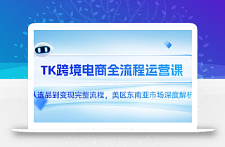 TK跨境电商全流程运营课,从选品到变现完整流程,美区东南亚市场深度解析