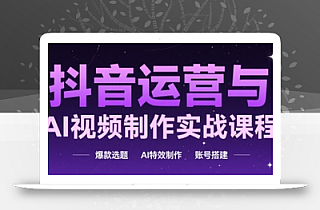 抖音运营与AI视频制作实战课程,爆款选题-AI特效制作-账号搭建