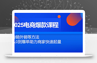 2025电商爆款课程,内销外销等方法,从0到爆单助力商家快速起量
