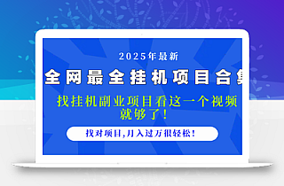 2025最全挂机项目合集 找项目看这一个视频就够了,做对项目月入过万很…
