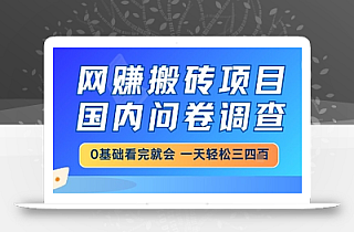 网创搬砖项目,国内问卷调查,小白轻松上手,一天三四张的也不难,干就完了【揭秘】