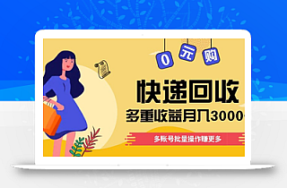 快递回收多重收益玩法,多账号批量操作,新手小白也能搬砖月入3000+!