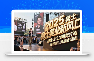 2025男士美业新风口,趋势定位加爆款打造,短视频引流直播促销